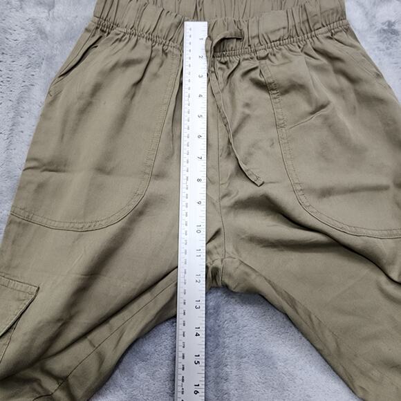 Japna Pants Womens S Tan Drawstring Waist Pull On Lyocell Cargo Jogger Casual - Picture 7 of 10